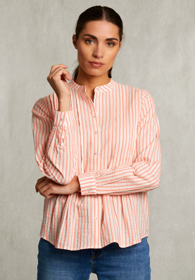 Roze/wit gestreepte blouse