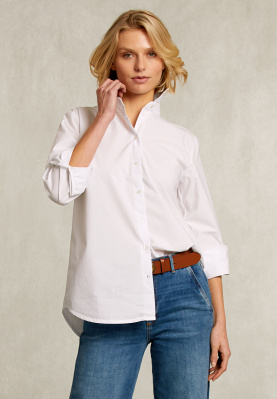 Witte effen gecentreerde blouse