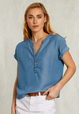 Blue jeans blouse short sleeves