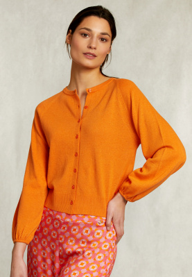 Orange cardigan with buttons