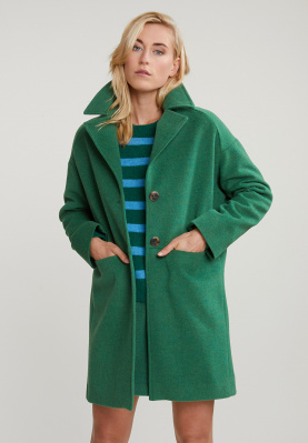 Green classic coat two pockets