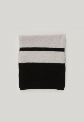 Black/off white basic scarf