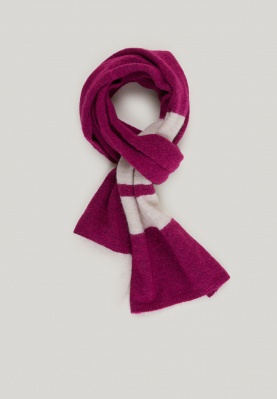 Magenta/écru basic sjaal