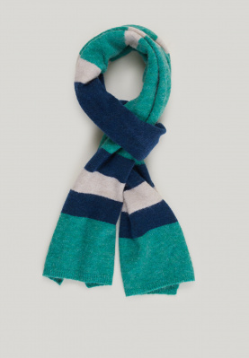 Green/off white basic scarf