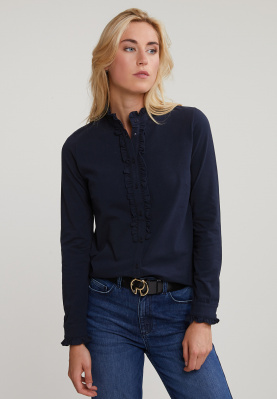Navy buttoned T-shirt long sleeves