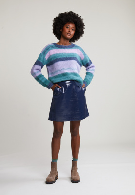 Blue short lacquer skirt