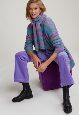 Purple straight velours pants