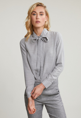 Grey blouse fancy collar