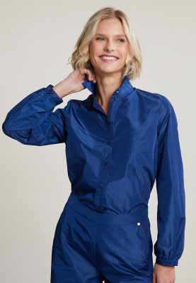 Blue tafta blouse long sleeves