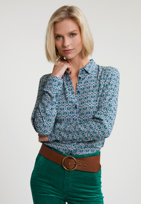 Green/beige fantasy blouse long sleeves