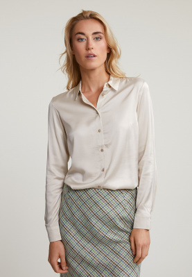 Beige classic buttoned blouse