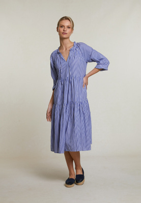 Blue/white stiped dress 3/4 sleeves