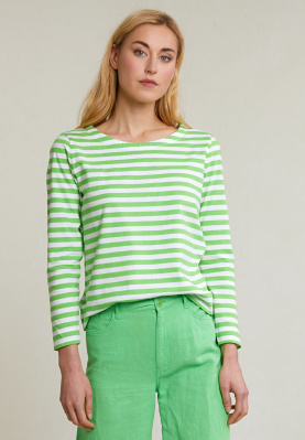 Off white/green striped T-shirt long sleeves