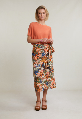 Multi floral envelope skirt