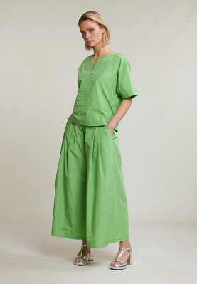 Pantalon large taffetas vert