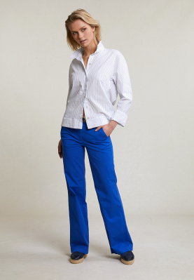 Pantalon droit stretch bleu