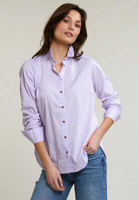 Purple/white striped blouse long sleeves
