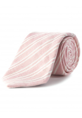 Cotton and linen tie in Pink