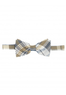 Silk and cotton bow tie in Brown