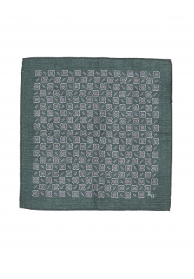 Wool pocket square in Green