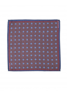Wool and silk pocket square in Red