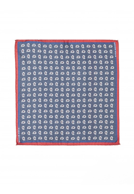 Wool and silk pocket square in Blue