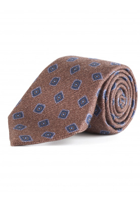 Wool and silk tie in Brown