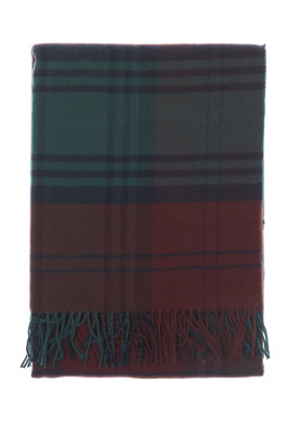 Tartan plain with fringes in Red