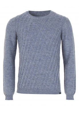 Slim fit cable knit pullover in Blue