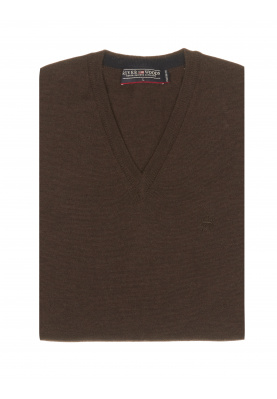 Custom fit merino wool pullover in Brown