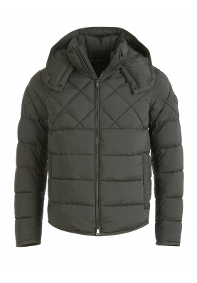 Hooded quilted jacket in Green