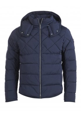 Hooded quilted jacket in Blue