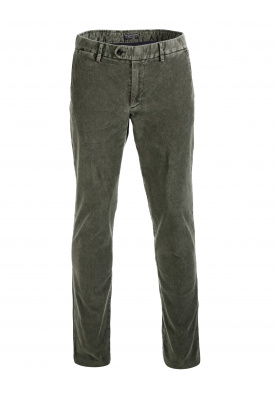 Tight fit chino in corduroy in Groen