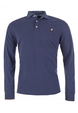 Custom fit cotton polo in Blue