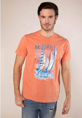 Basic cotton T-shirt in Orange