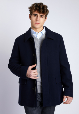 Coat with flap pockets