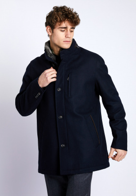 Blue multi pocket coat