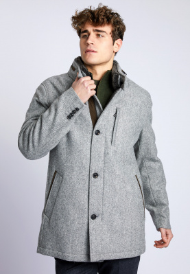 Grey multi pocket coat