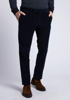 Tight fit fancy chino in blauw