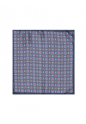 Wool and silk pocket square in blue