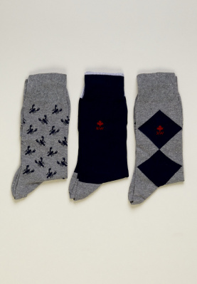 Katoenen sokken mid grey mix