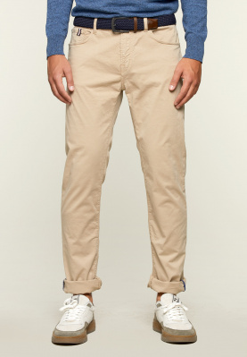Tight fit basic 5-pocket broek clay