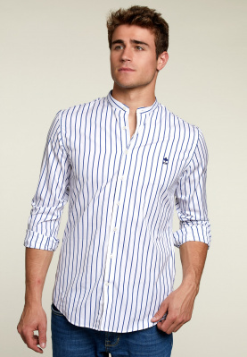 Slim fit striped shirt blue/white