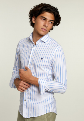 Slim fit striped shirt blue white