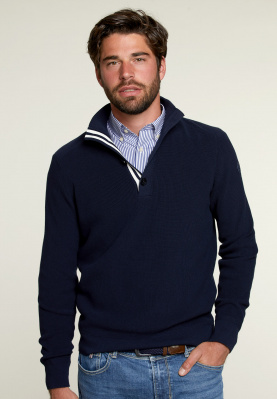 Slim fit cotton sweater admiral