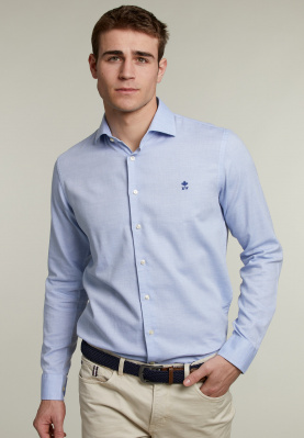 Custom fit hemd blauw