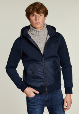 Neoprene hooded jacket big pockets oxy navy