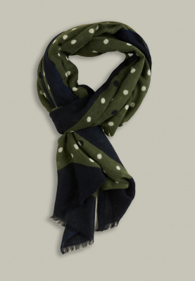 Dotted woolen scarf navy