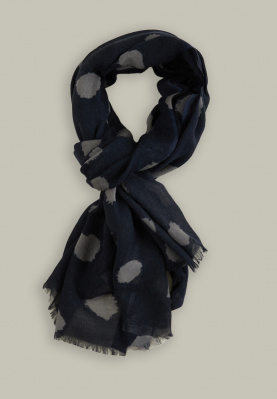 Woolen dotted scarf french blue