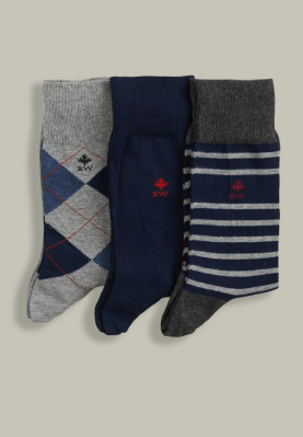 Cotton socks 3-pack navy